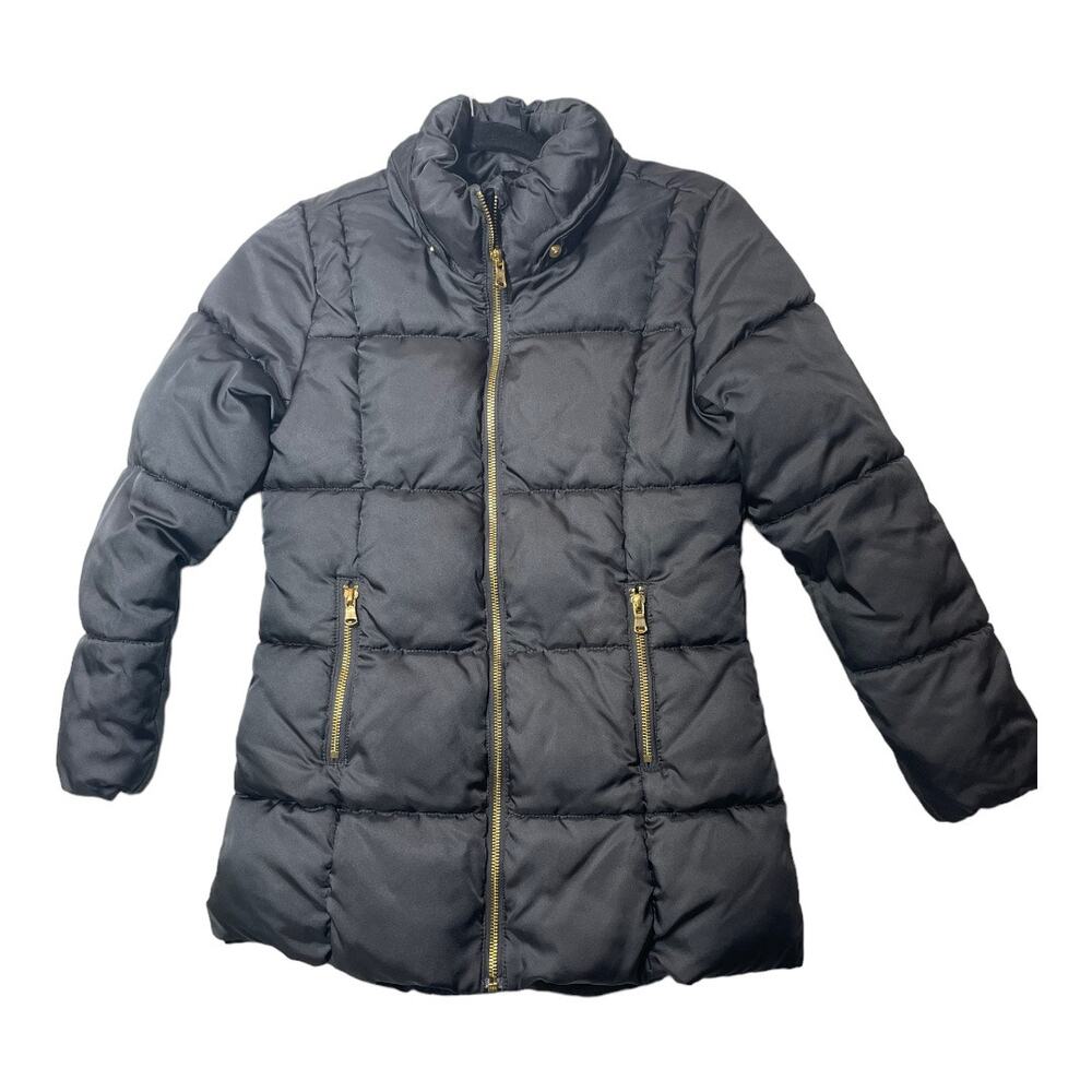 H&M Girls Black Puffer Jacket Size 8 Kids Parka Winter